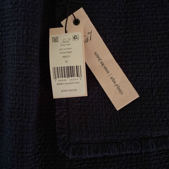 Cinq A Sept, 10, navy Jaycie tweed mini skirt, NWT! All weather closet staple!! - Picture 3 of 6